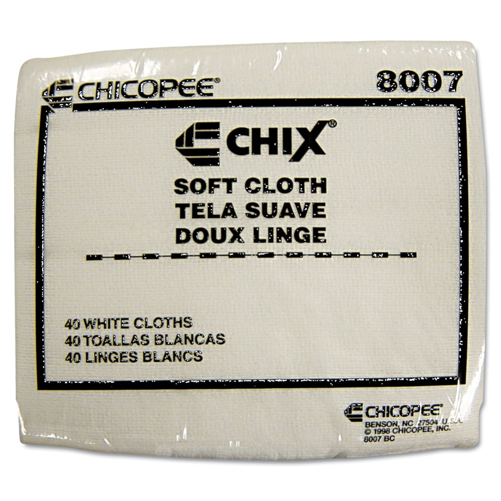 Chix Soft Cloths, 13 x 15, White, 40/Pack, 30 Packs/Carton MPN:8007