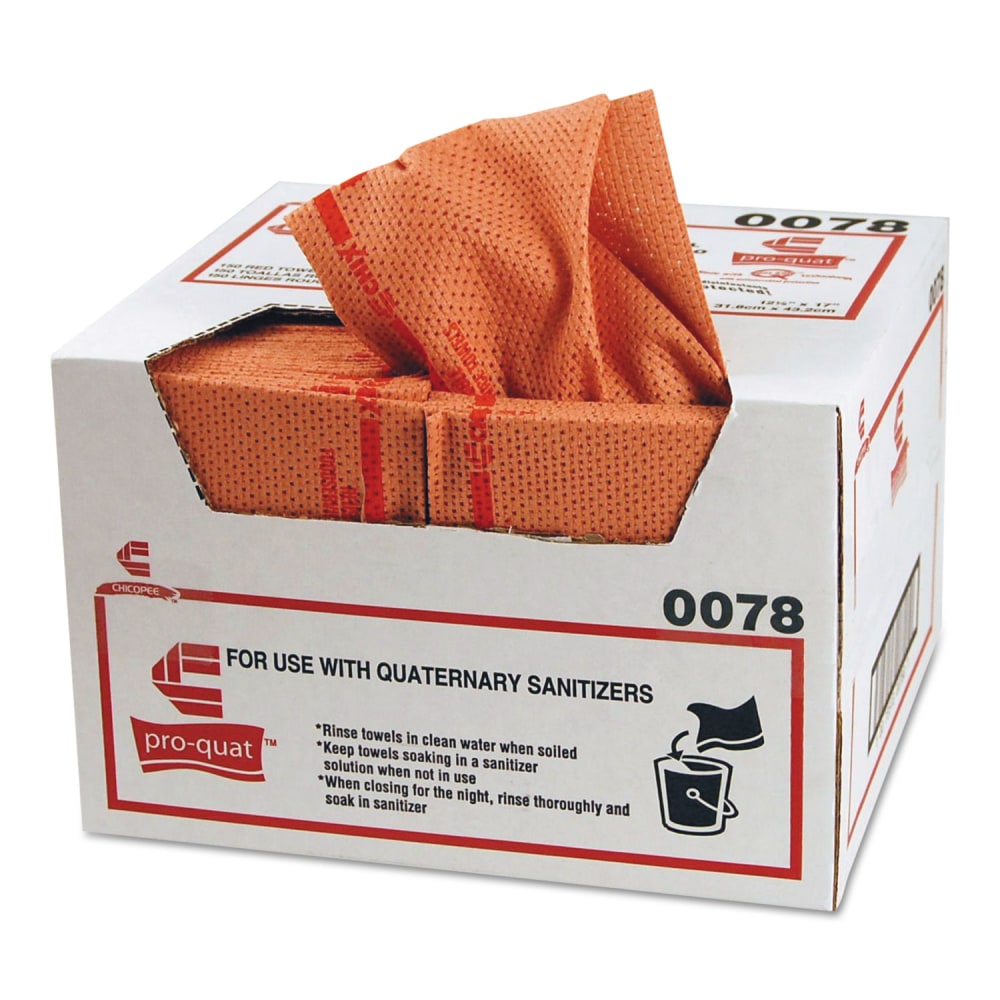 Chix Pro-Quat Fresh Guy Food Service Towels, Heavy Duty, 12.5 x 17, Red, 150/Carton MPN:CHI 0078