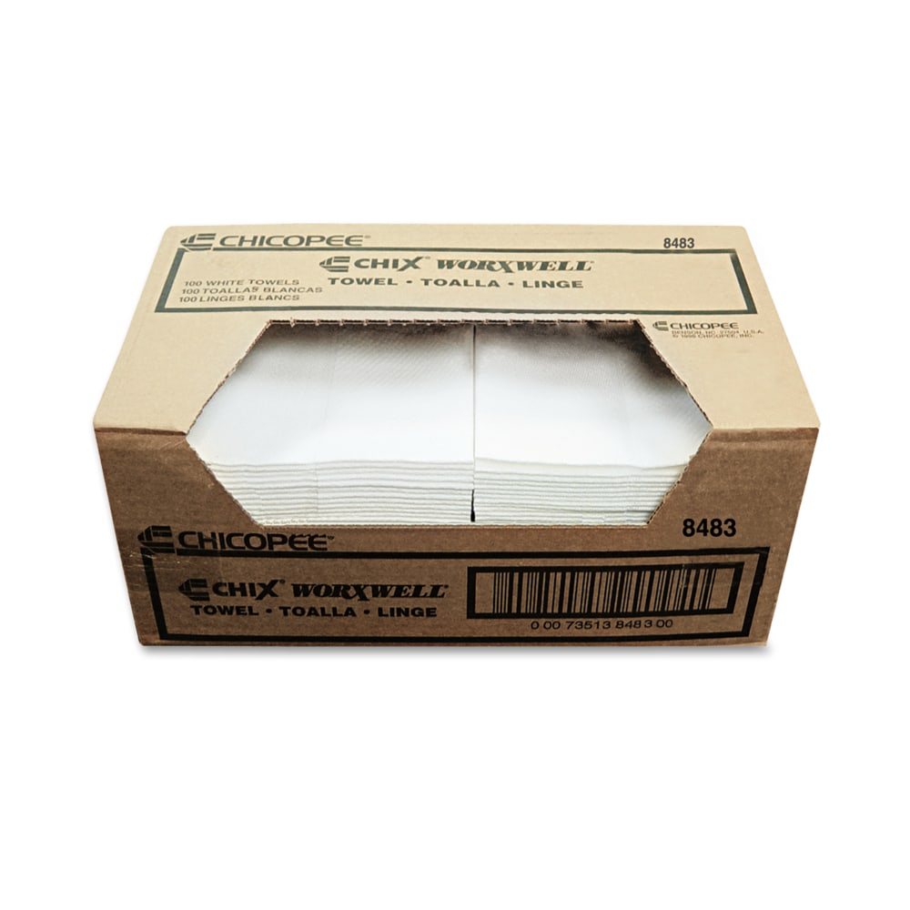 Chix Worxwell Multipurpose Cloth Towels, 13in x 15in, White, Carton Of 300 MPN:CHI8483