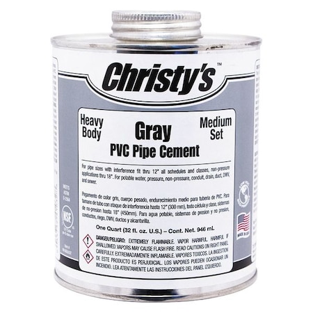 Pipe Cement, Gray, 8 oz. MPN:RH-BGLV-HP-24