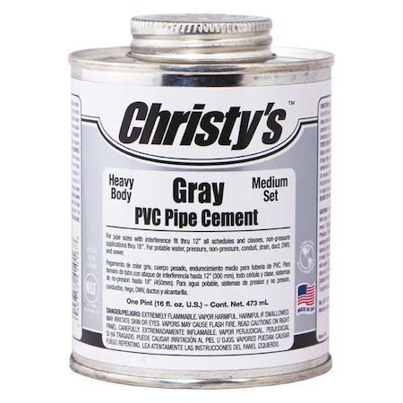 Pipe Cement, Gray, 16 oz. MPN:RH-BGLV-PT-12