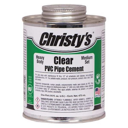 Pipe Cement, Clear, 16 oz. MPN:RH-HCLV-PT-12