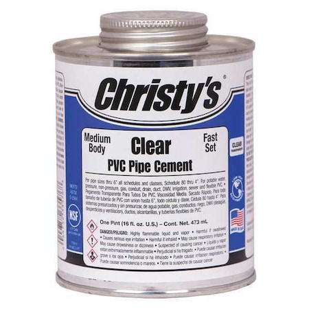 Pipe Cement, Clear, 16 oz. MPN:RH-MCLV-PT-12