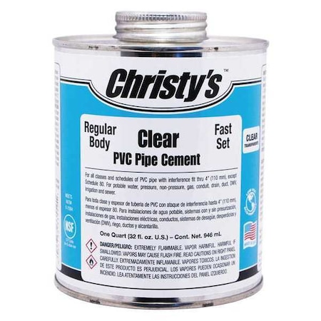 Pipe Cement, Clear, 32 oz. MPN:RH-RCLV-QT-12