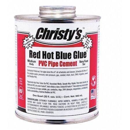 Pipe Cement, 32 fl oz, Blue MPN:RH-RHBV-QT-6
