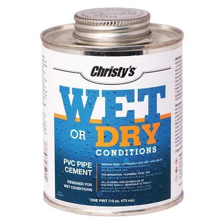 Pipe Cement, Aqua Blue, 16 oz. MPN:RH-WET-PT-12