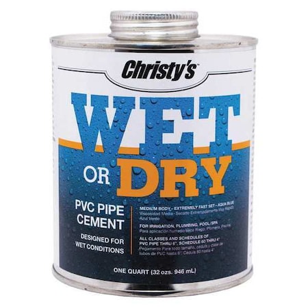 Pipe Cement, Aqua Blue, 32 oz. MPN:RH-WET-QT-12