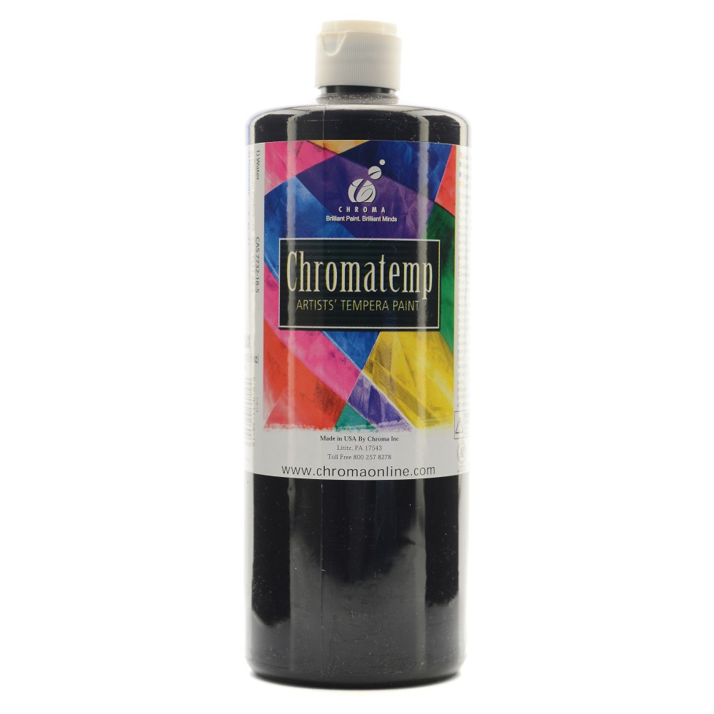 Chroma ChromaTemp Artists Tempera Paint, 32 Oz, Black MPN:2600