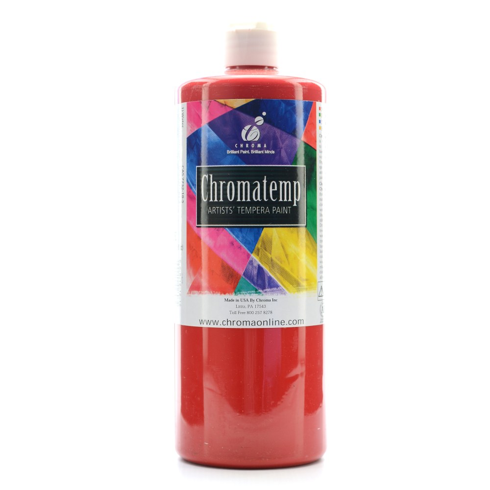Chroma ChromaTemp Artists Tempera Paint, 32 Oz, Red MPN:2607