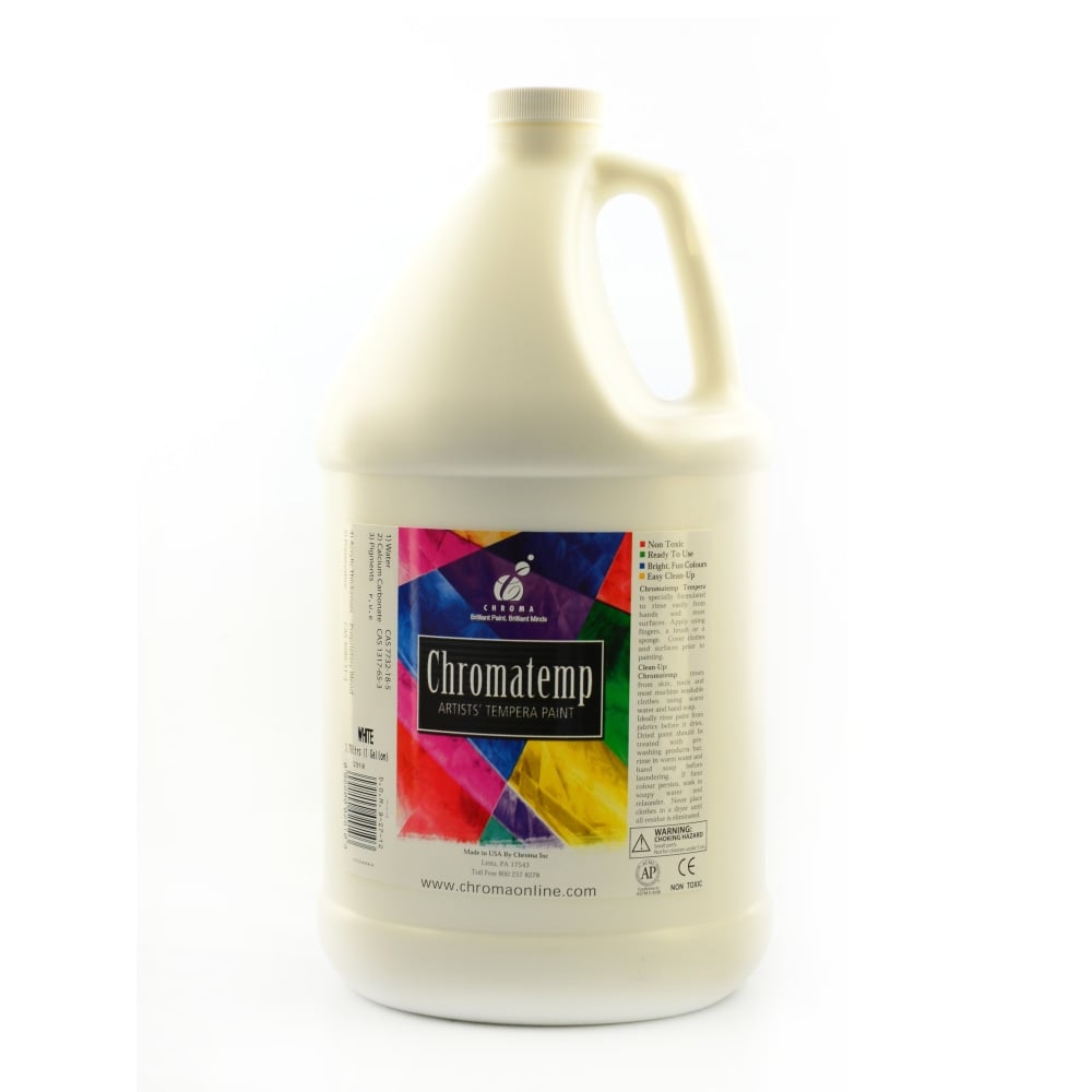 Chroma ChromaTemp Artists Tempera Paint, 1 Gallon, White MPN:2910
