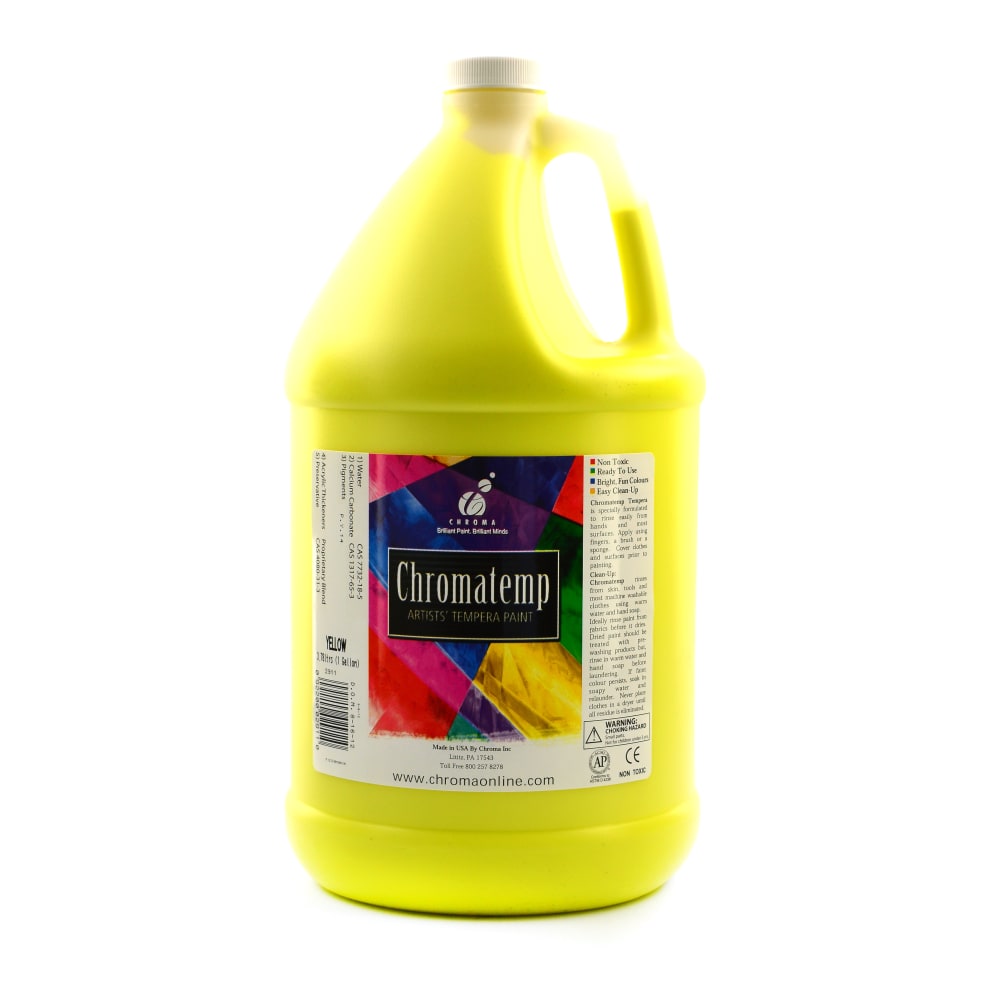 Chroma ChromaTemp Artists Tempera Paint, 1 Gallon, Yellow MPN:2911