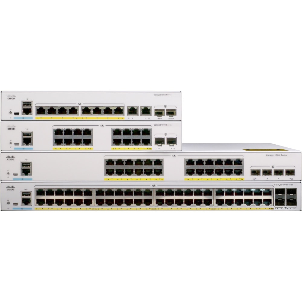 Cisco Catalyst C1000-16P Ethernet Switch - 16 Ports - Manageable - 2 Layer Supported - Modular - 2 SFP Slots - C100016PE2GL MPN:C1000-16P-E-2G-L
