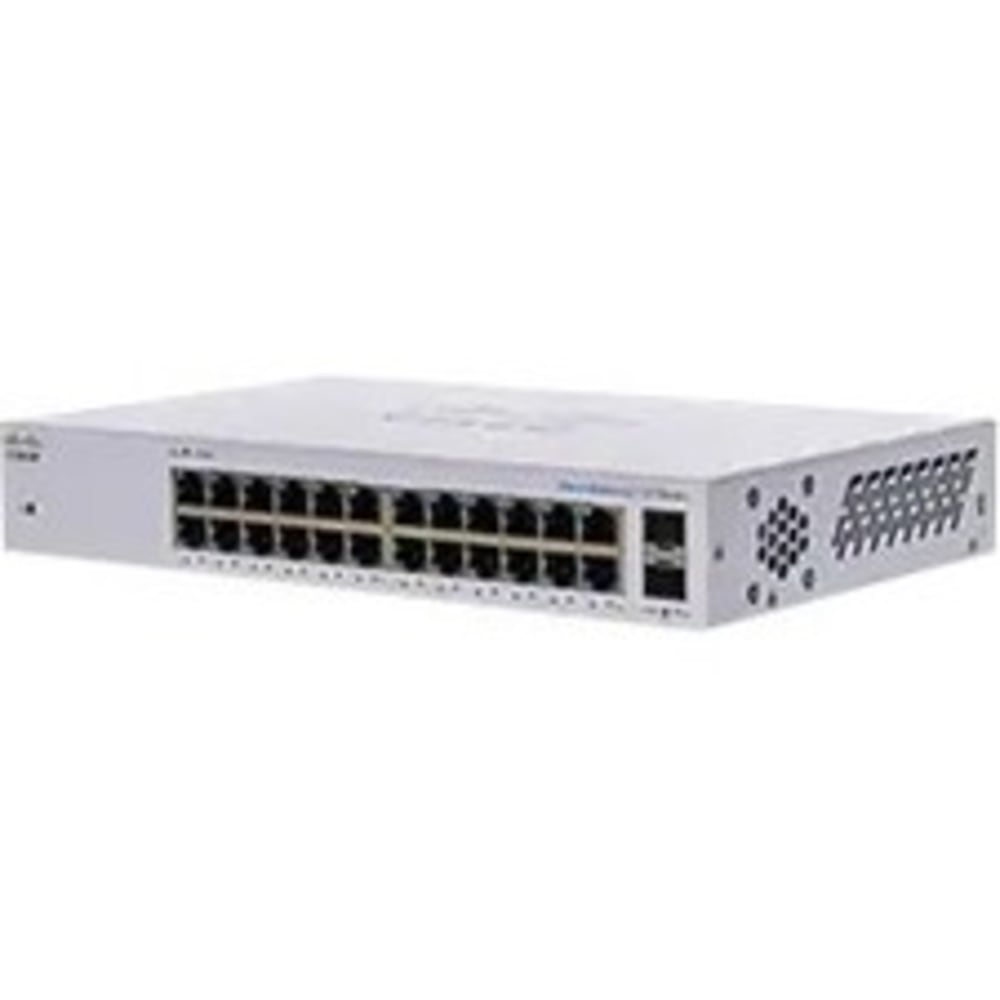 Cisco 110 CBS110-24T Ethernet Switch - 24 Ports - 2 Layer Supported - Modular - 2 SFP Slots - 16.34 W Power Consumption - CBS11024TNA MPN:CBS110-24T-NA