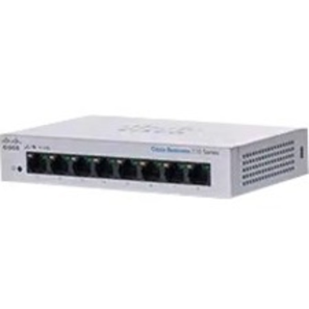 Cisco 110 CBS110-8T-D Ethernet Switch - 8 Ports - 2 Layer Supported - 4.13 W Power Consumption - Twisted Pair - CBS1108TDNA MPN:CBS110-8T-D-NA
