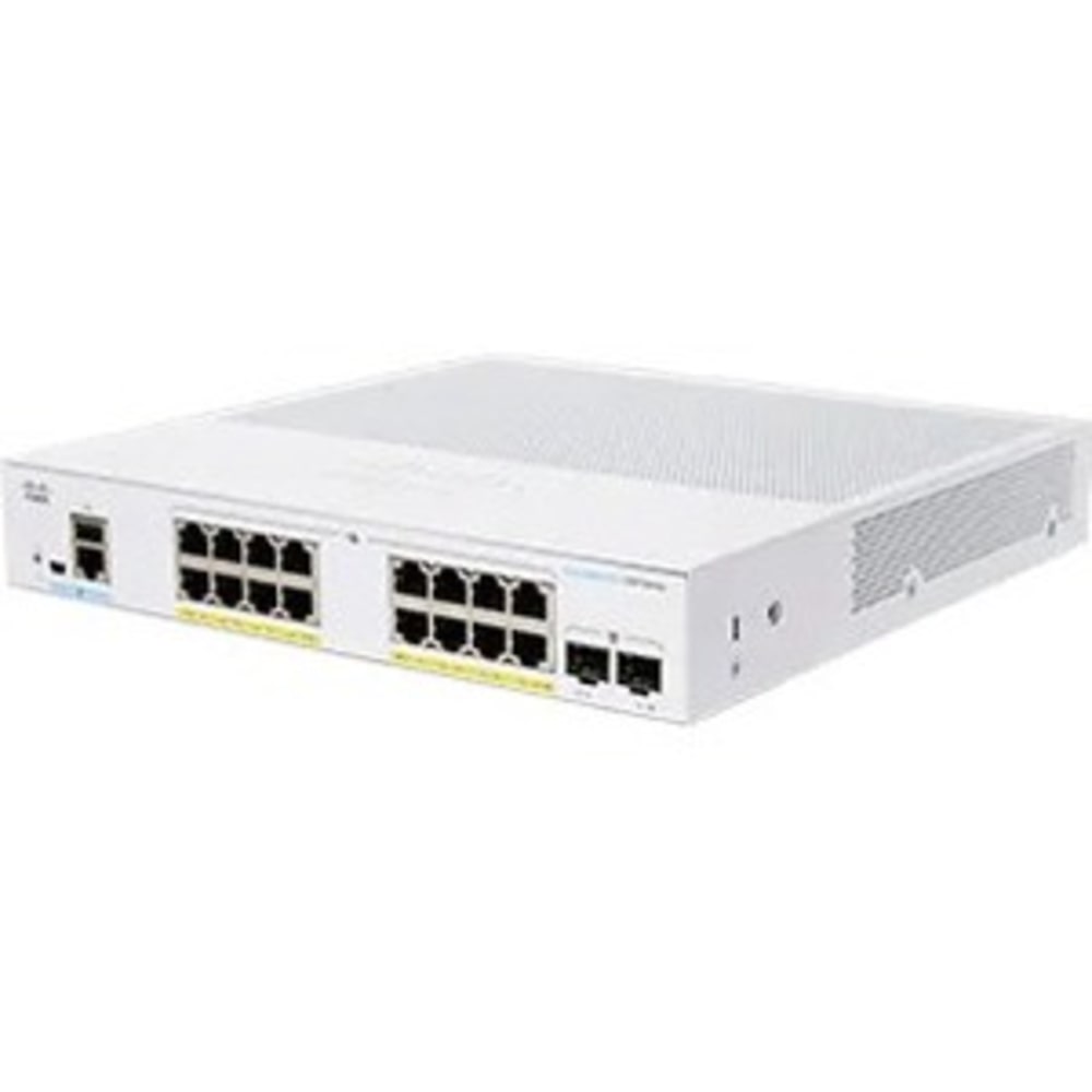 Cisco Business 350 Series CBS350-16P-E-2G - Switch - L3 - managed - 16 x 10/100/1000 (PoE+) + 2 x Gigabit SFP - rack-mountable - PoE+ (120 W) MPN:CBS350-16P-E-2G-NA