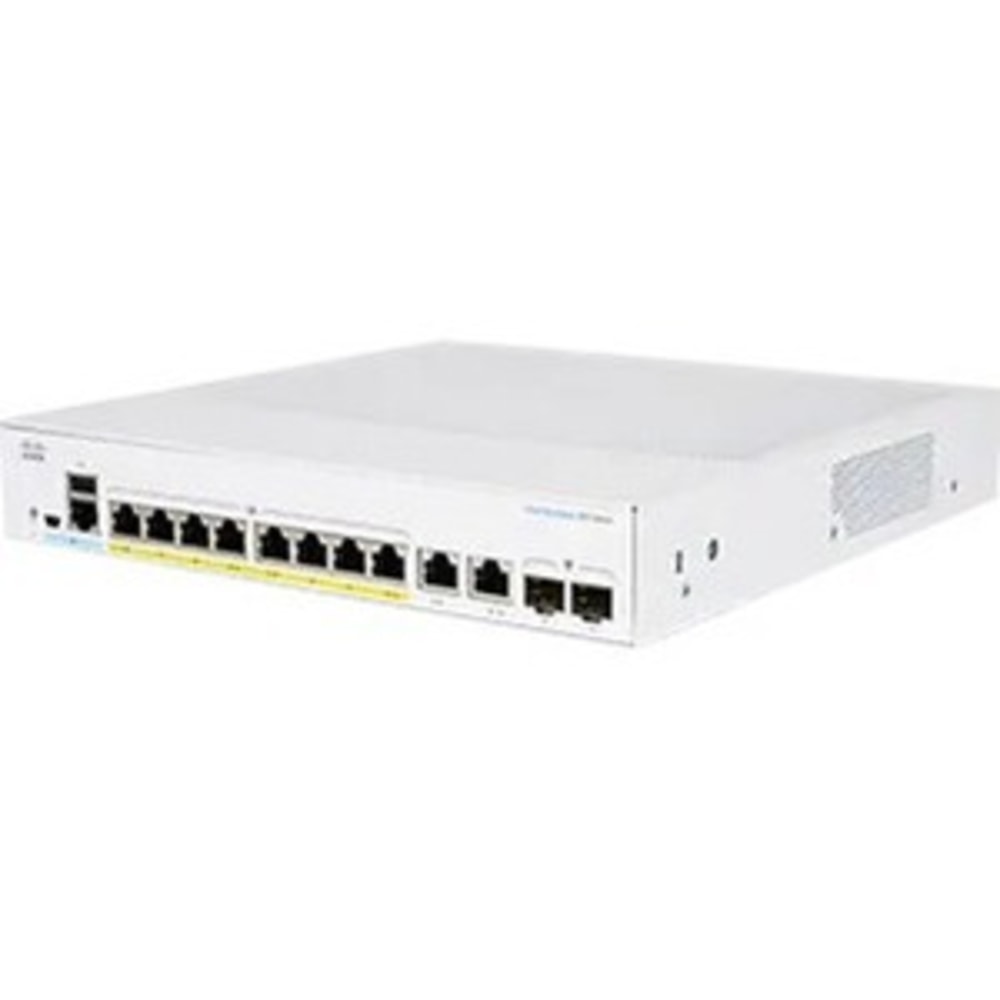 Cisco 350 CBS350-8FP-2G Ethernet Switch - 10 Ports - Manageable - 2 Layer Supported - Modular - 2 SFP Slots - CBS3508FP2GNA MPN:CBS350-8FP-2G-NA
