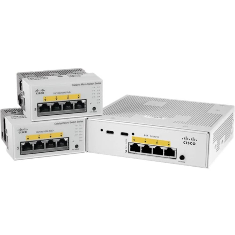 Cisco Catalyst CMICR-4PS Ethernet Switch - 4 Ports - 2 Layer Supported - Modular - 2 SFP Slots - 60 W PoE Budget - CMICR4PS MPN:CMICR-4PS