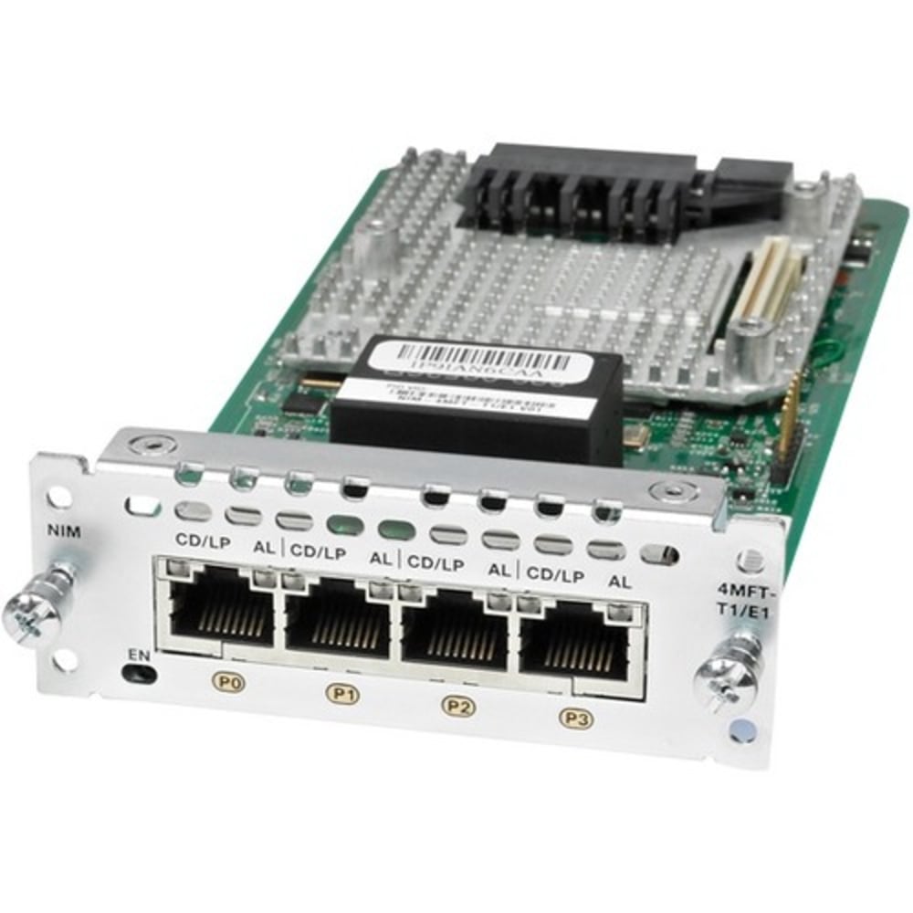 Cisco 4 Port Multi-Flex Trunk Voice/Clear-Channel Data T1/E1 Module - For Voice, Wide Area Network - 4 x T1/E1 NetworkT1/E1 MPN:NIM-4MFT-T1/E1=