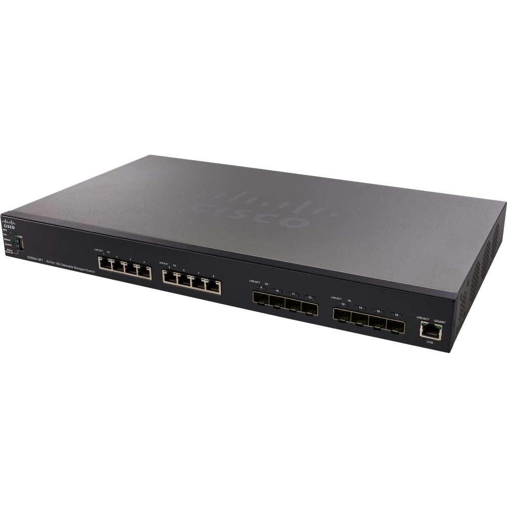 Cisco SX550X-16FT 16-Port 10G Stackable Managed Switch - 16 Ports - Manageable - 2 Layer Supported - 57.70 W Power Consumption - SX550X16FTK9NA MPN:SX550X-16FT-K9-NA