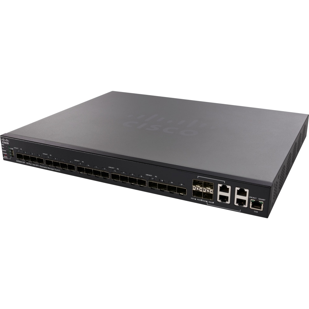 Cisco SX550X-24F 24-Port 10G SFP+ Stackable Managed Switch - 24 Ports - Manageable - 2 Layer Supported - SX550X24FK9NA MPN:SX550X-24F-K9-NA
