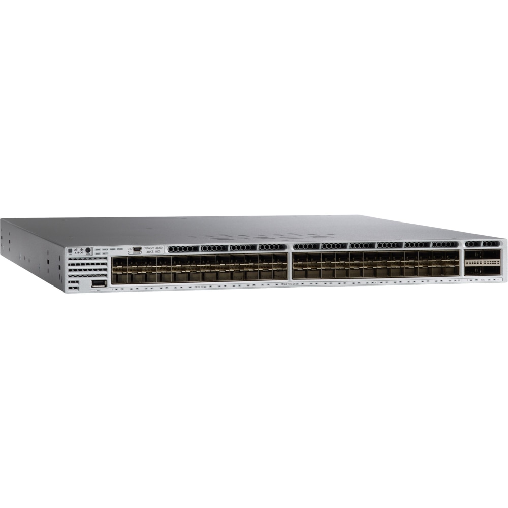 Cisco Catalyst 3850 48 Port 10G Fiber Switch IP Base - Manageable - 40 Gigabit Ethernet, 10 Gigabit Ethernet - WSC385048XSFS MPN:WS-C3850-48XS-F-S