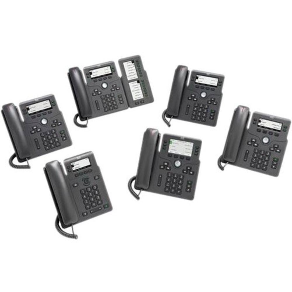 Cisco 6861 IP Phone - Corded - Corded/Cordless - Wi-Fi - Wall Mountable - Charcoal - 4 x Total Line - VoIP - IEEE 802.11n - 1 x Network (RJ-45) MPN:CP-6861-3PW-NA-K9=