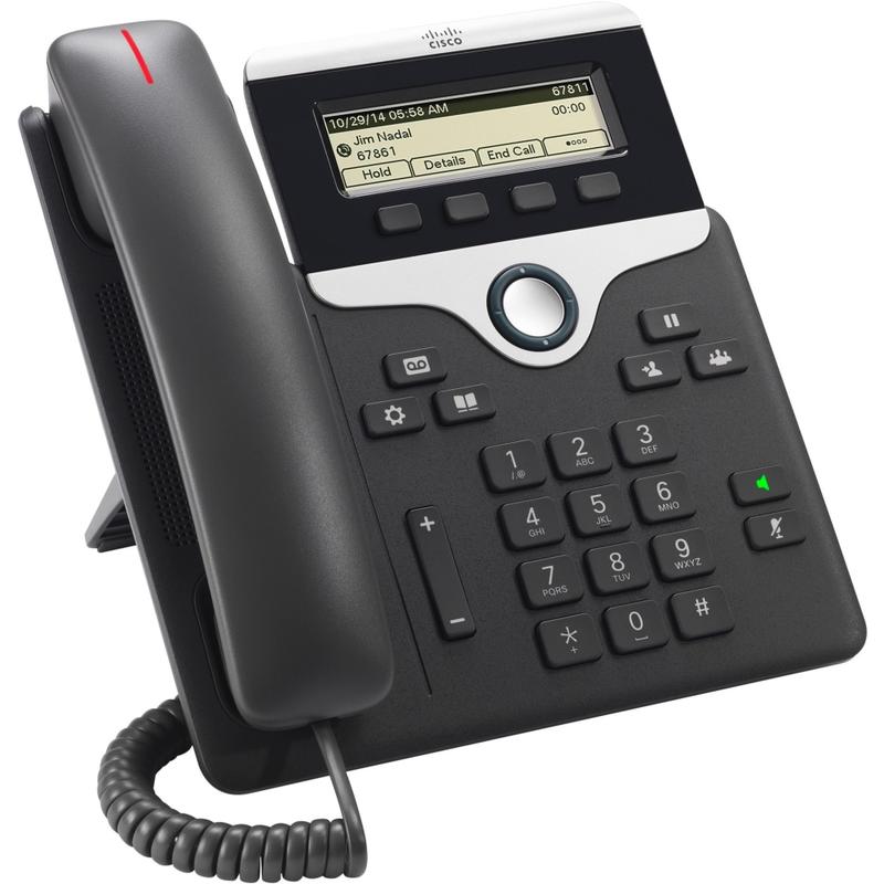 Cisco 7811 IP Phone - Corded - Wall Mountable - Charcoal - 1 x Total Line - VoIP - 2 x Network (RJ-45) - PoE Ports MPN:CP-7811-K9=