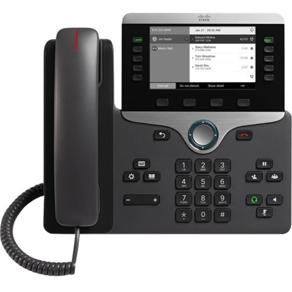 Cisco 8811 IP Phone - Corded - Wall Mountable - Black - 5 x Total Line - VoIP - 5in - User Connect License - 2 x Network (RJ-45) - PoE Ports MPN:CP-8811-K9=