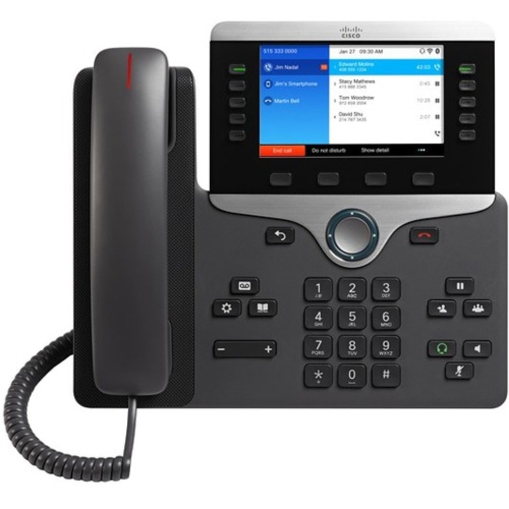Cisco 8861 IP Phone - Corded/Cordless - Corded - Bluetooth - Wall Mountable, Desktop - Black - 5x Total Line - CP8861K9 MPN:CP-8861-K9=