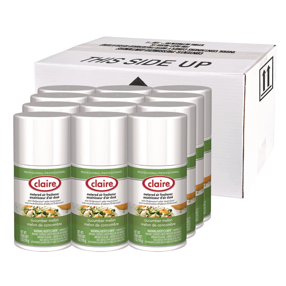 Claire Metered Air Freshener, Cucumber Melon Scent, 7 oz Aerosol Spray, 12/Carton MPN:1000003939