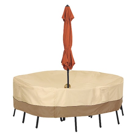 Veranda Medium Cover Set For Round Table/Chair, Antique Beige, 72