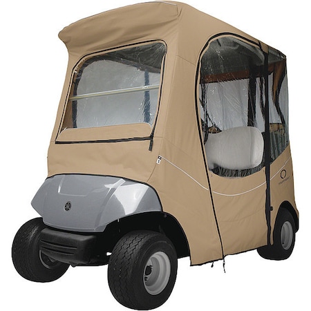 Golf Cart Enclosure, Short Roof, 2-person, Khaki MPN:40-056-335801-00