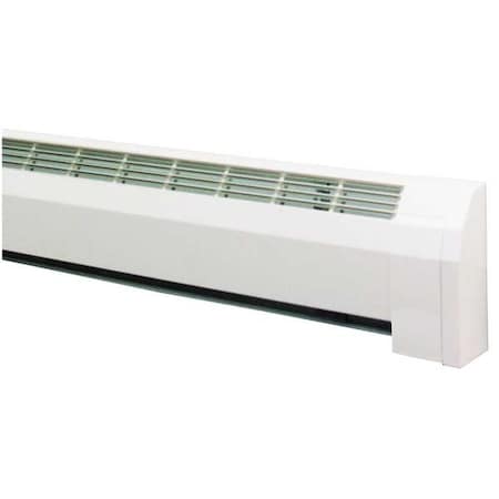 Hydronic Baseboard Heater, Convection, 8 ft L, Vertical Flow, Steel W/ Aluminum Grill, White MPN:CLCU75-8