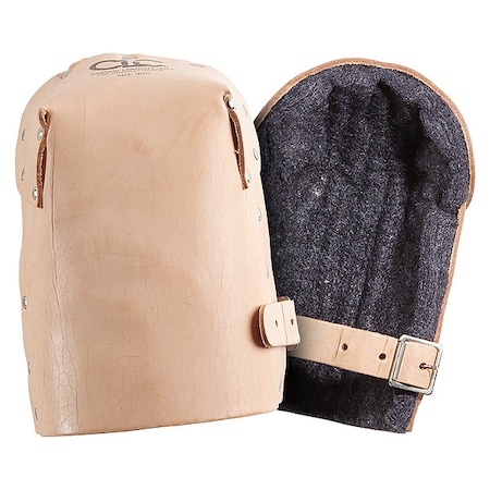 Knee Pad, Non-marring, Felt Pad, Leather Cap, Buckle and Loop Closure, 1 Straps, Tan, Universal MPN:309