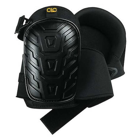 Knee Pad, Non-skid, Foam Pad, Plastic Cap, Hook-and-Loop, Quick Release Closure, 2 Straps, Black MPN:345