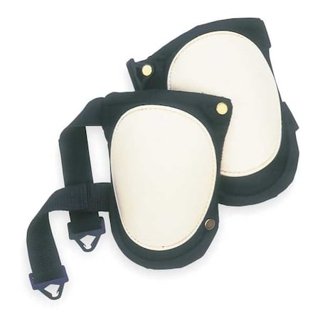 Knee Pad, Flexible, Foam Pad, Plastic Cap, Quick Release Buckle Closure, 2 Straps, Black, White MPN:V236