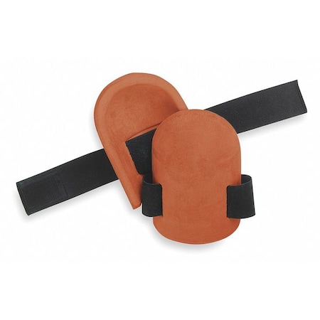 Knee Pad, Non-marring, Rubber Pad, Rubber Cap, hook-and-loop Closure, 1 Straps, Orange, Universal MPN:V310