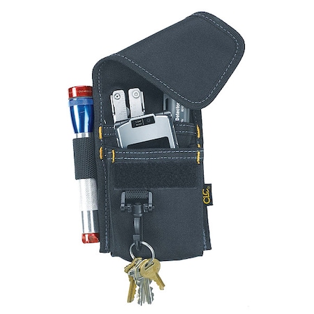 Tool Pouch, Tool Holster, Black, Polyester, 4 Pockets MPN:1104