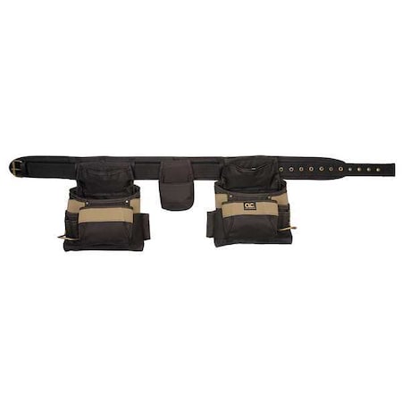 Tool Belt, Tool Belt, Black, Polyester, 16 Pockets MPN:1604