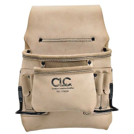 Tool Pouch, Tool Pouch, Tan, Leather, 8 Pockets MPN:178234