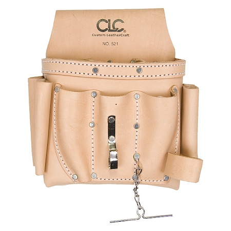 Tool Pouch, Tool Pouch, Tan, Leather, 8 Pockets MPN:521