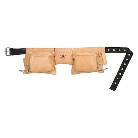 Tool Apron, Tool Belt, Tan, Leather, 12 Pockets MPN:527X