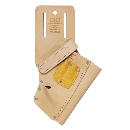 Tool Pouch, Tool Holster, Tan, Leather, 3 Pockets MPN:DRL91