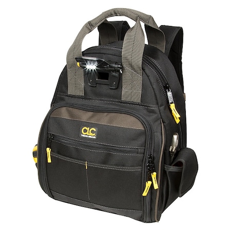 Tool Backpack, Black, Polyester, 53 Pockets MPN:L255