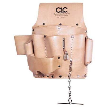 Tool Pouch, Tool Pouch, Tan, Leather, 8 Pockets MPN:W500