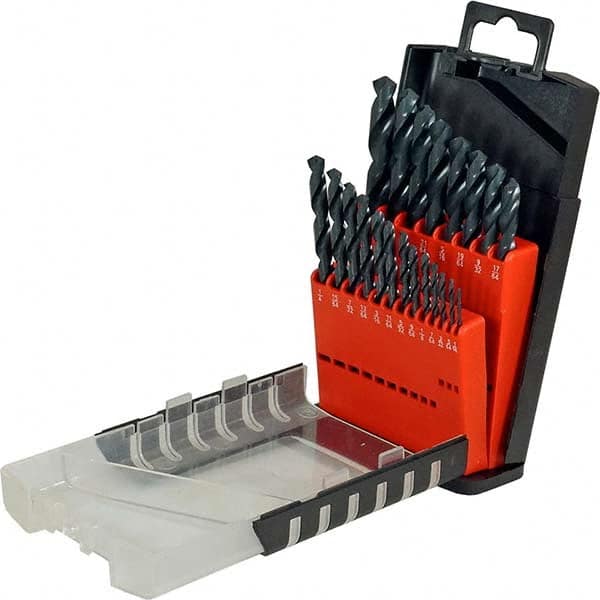 Drill Bit Set: Jobber Length Drill Bits, 21 Pc, 0.0625