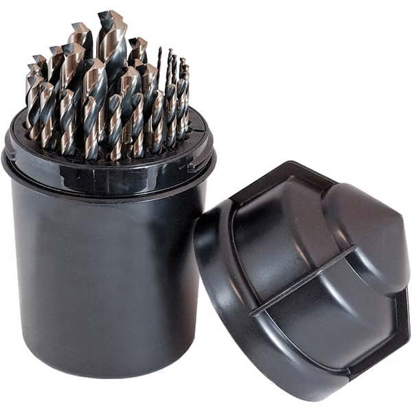 Drill Bit Set: Jobber Length Drill Bits, 29 Pc, 0.0625