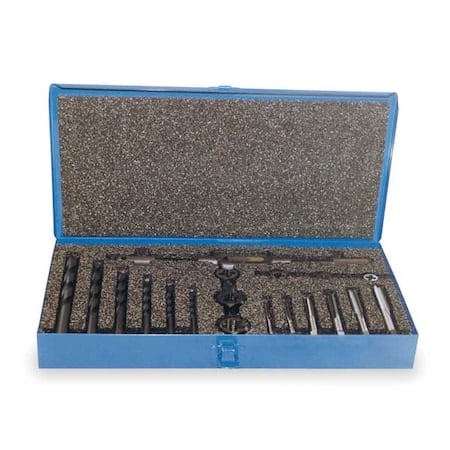 18PC HSS Plug Hand Tap And HSS Round Adjustable Die and Jobber Drill Set Cle-Line 7 Sizes M6 To M12 MPN:C00451