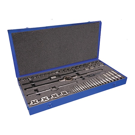 44PC 1/4-20 to 1-14 UNC/UNF/UNS HSS Plug Hand Tap and 2-pc Die Set 055 Cle-Line 0402 20 Sizes MPN:C00608