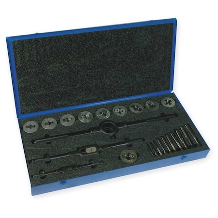 13PC 1/4-20 - 1/2-13 UNC Plug Hand Tap and Two-Piece Die Set Cle-Line 5510 MPN:C00610